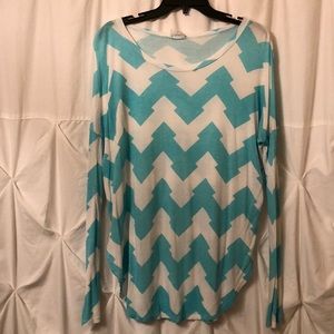 Blue and white chevron tunic